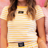LULU MAC Babydoll Tee | Yellow Stripe