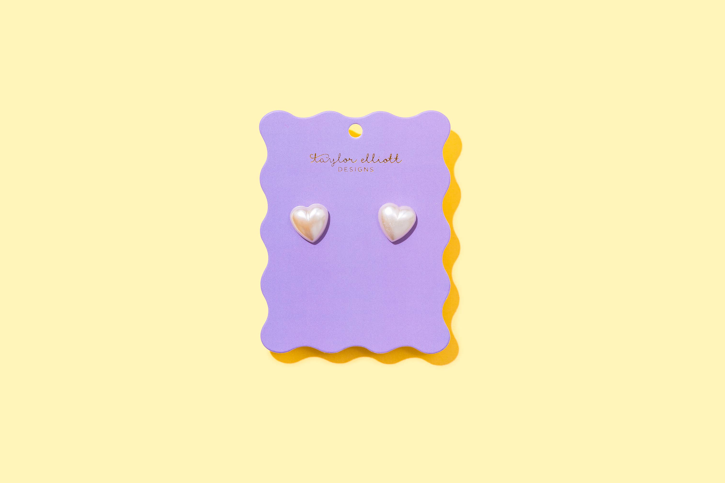 Pearl Heart Stud Earrings