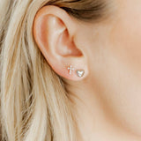 Clara Cross Pearl Earrings