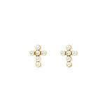 Clara Cross Pearl Earrings
