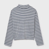 Striped Mock Neck Sweater