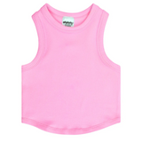 Cropped Ribbed Racerback Tank | Rose