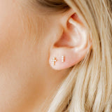 Clara Cross Pearl Earrings