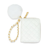 Quilted Chain Strap Wallet | White