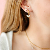 Pearl Heart Charm Hoop