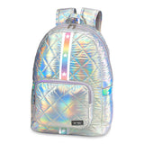 Diamond Stitch Puffer Backpack - Iridescent Star