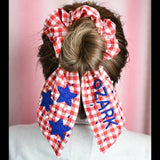 Gingham Beaded Scrunchie