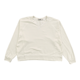 LS Off-White Ribbed Top