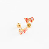 Striped Bow Stud