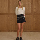 Pocket Stitch Mini Skirt