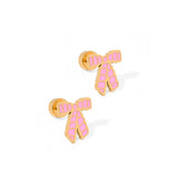 Conley Pink Bow Studs
