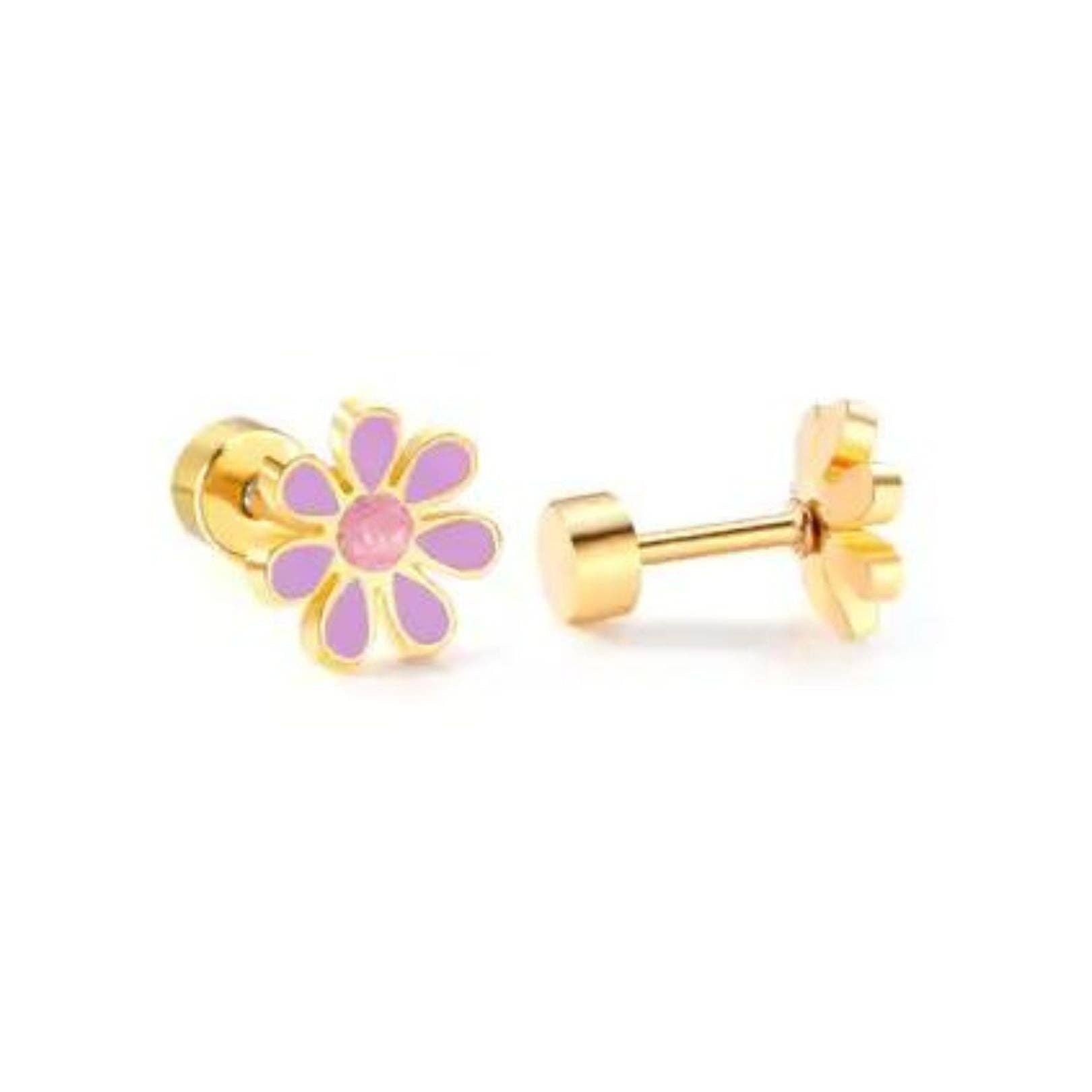 Elsie Purple Flower Stud