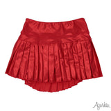Red Shimmer Mini Pleat Skort