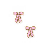 Conley Pink Bow Studs