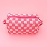 Checkered Cosmetic Bag