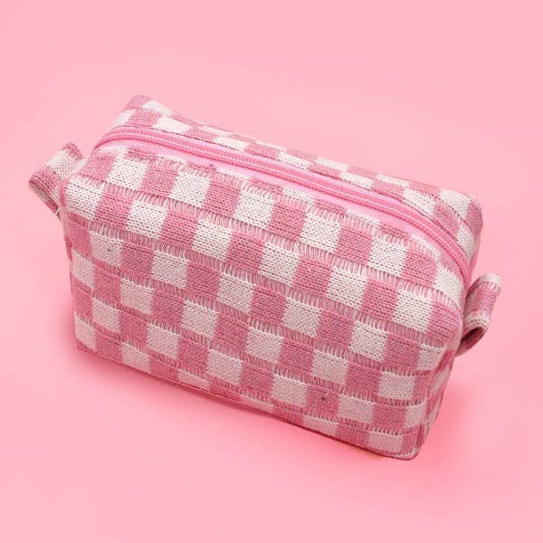 Checkered Cosmetic Bag