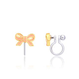 Pretty Pink Bow Clip On Earrings