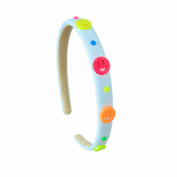 Smiley Charm Headband | Neon White