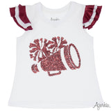 Shimmer Ruffle Sleeve Cheer Shirt