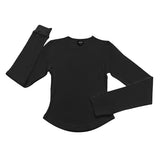 True Black Ribbed Long Sleeve