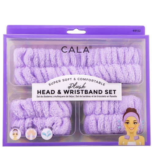 Plush Spa Headband and Wristband Set