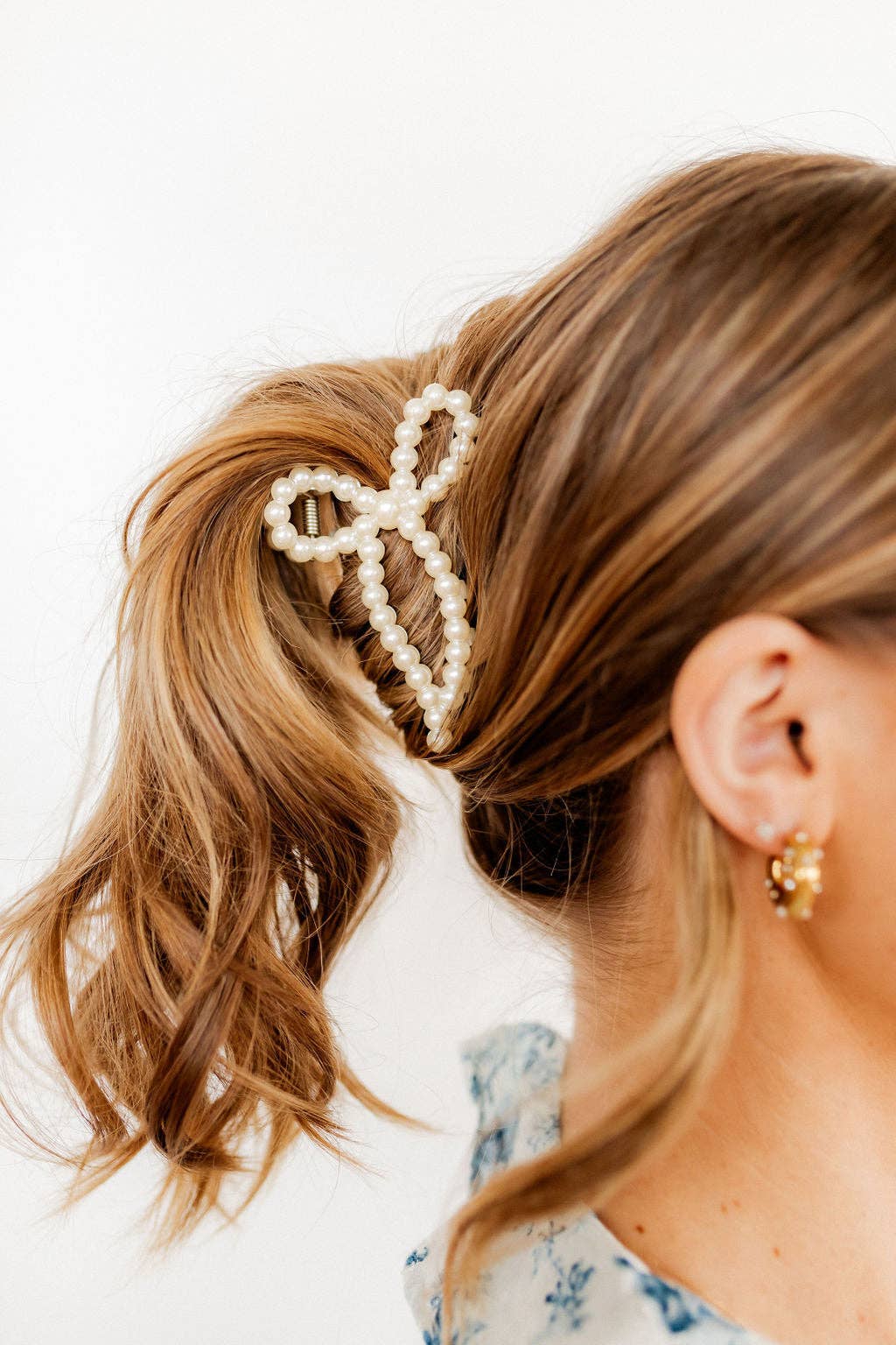 Paisley Pearl Bow Clip