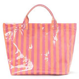 Striped Vinyl Tote