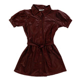 Burgandy Faux Leather Dress | T2Love