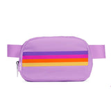 Purple Retro Stripe Belt Bag