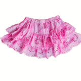 Pink Tie Dye Eyelet Skirt