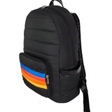 Black Retro Stripe Backpack