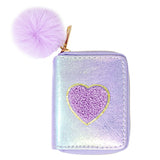 Shiny Heart Patch Wallet | Purple