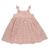 Tia Dress | Pink Prairie Block Print