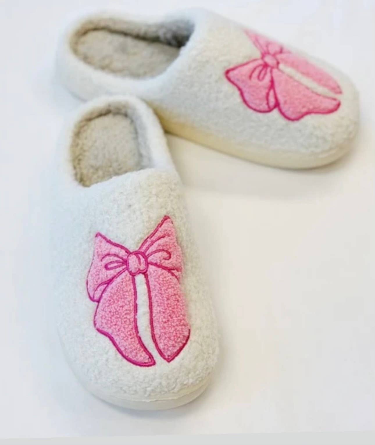 Pink Bow Slippers