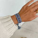 Blue WWJD Embroidered Bracelet