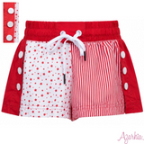 Game Day Color Block Shorts | Red