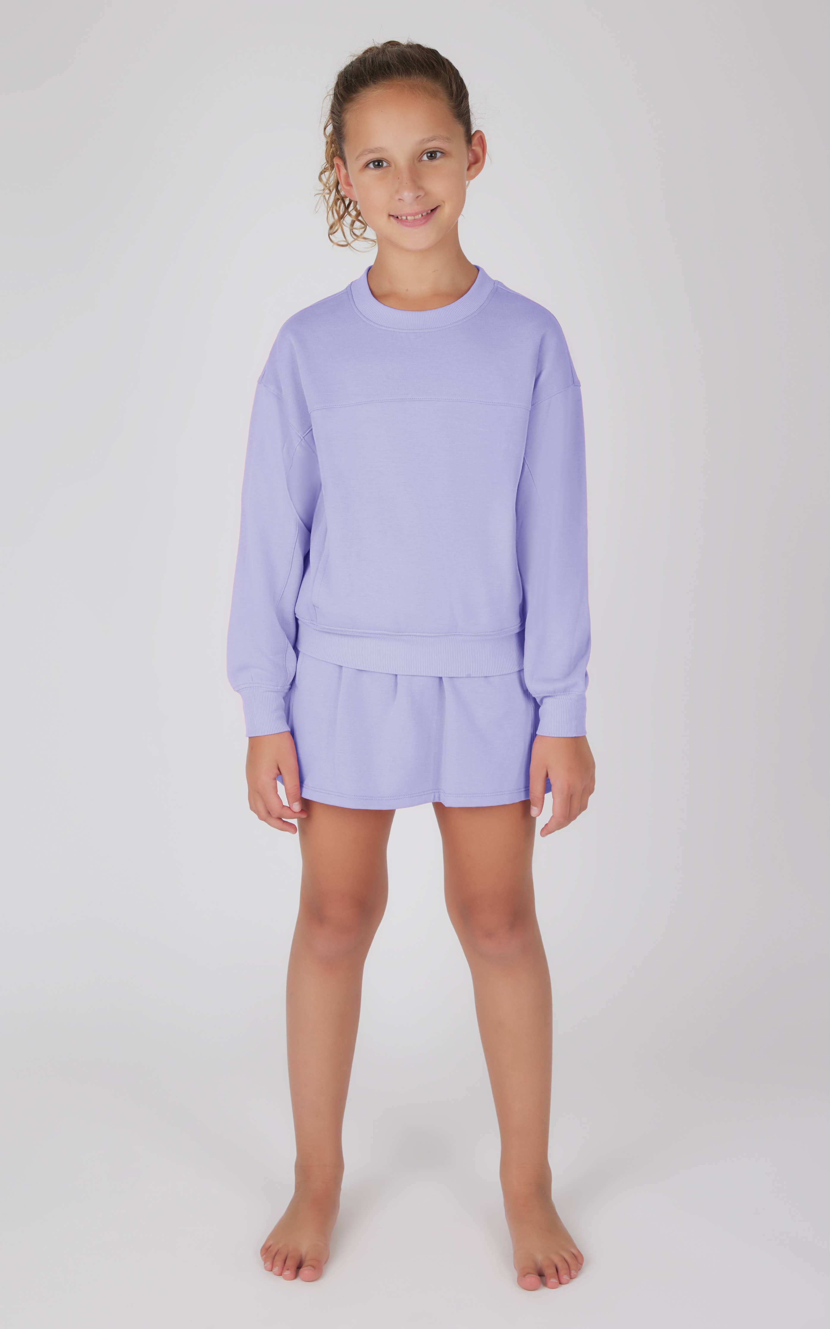 Terry Crew Pullover + Skort Set - Lavender