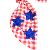 Gingham Beaded Scrunchie