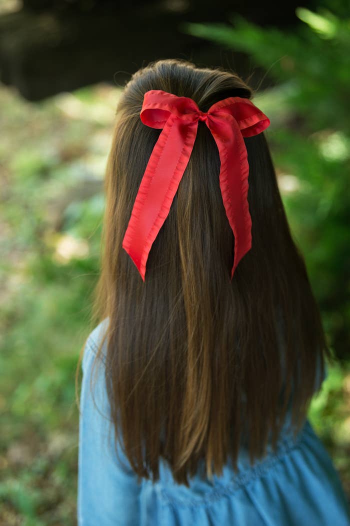 Satin Ruffle Long Tail Bow