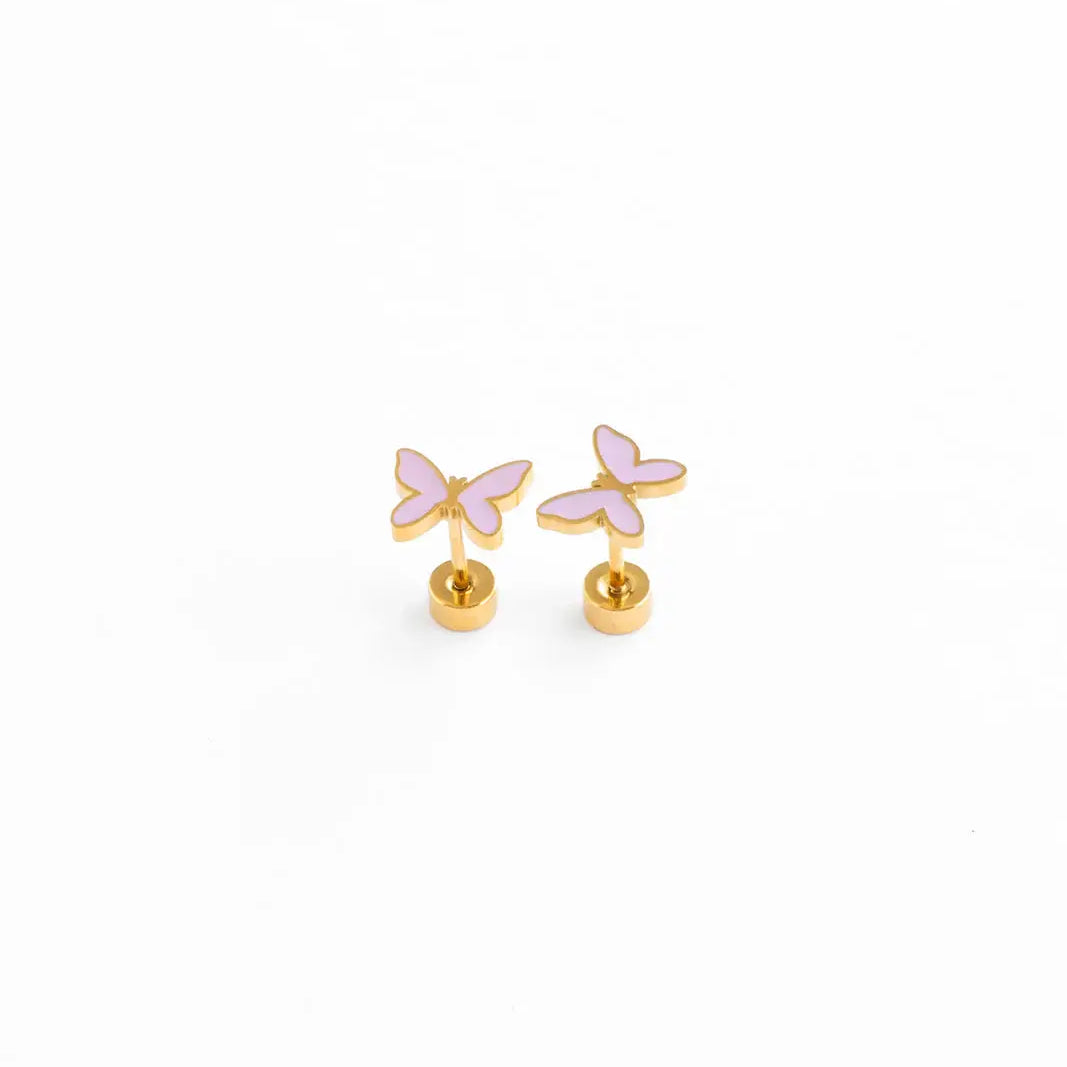 Enamel Butterfly Stud