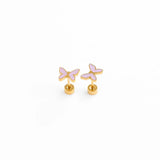 Enamel Butterfly Stud