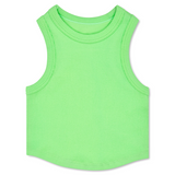 Cropped Ribbed Racerback Tank | Apple Green