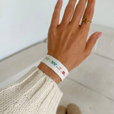 WWJD Embroidered Bracelet | White