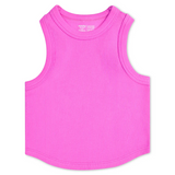 Cropped Ribbed Racerback Tank | Pretty Pink