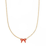 Necklace - Sadie Bow Red