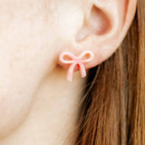 Kylie Bow Earrings - Pink Tie Dye