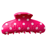 LULU MAC Claw Clip | Hot Pink Polka Dot