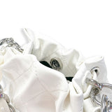 Pearl Handle Quilted Bucket Bag | Ivory