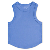 Cropped Ribbed Racerback Tank | Bright Blue