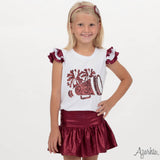 Shimmer Ruffle Sleeve Cheer Shirt